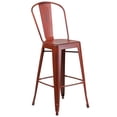 thumbnail image 1 of Bowery Hill 30" Metal Bar Stool in Distressed Kelly Red, 1 of 7