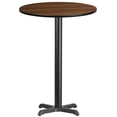 thumbnail image 1 of Bowery Hill 30" Round Restaurant Bar Table in Black and Walnut, 1 of 4