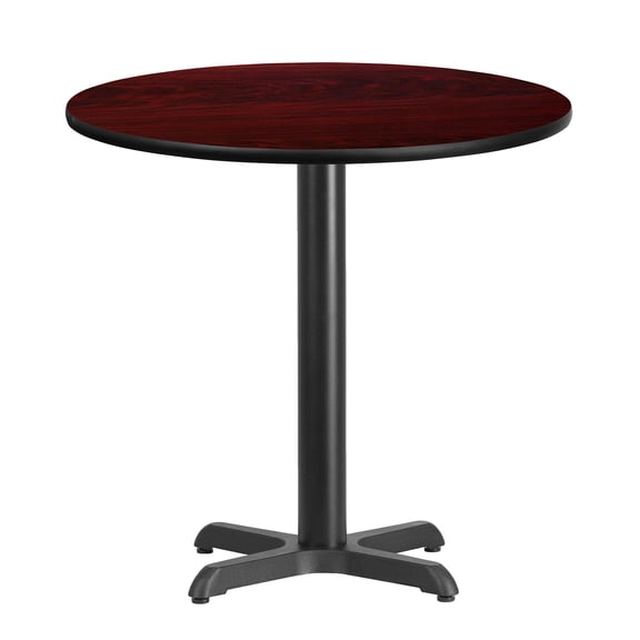 Bowery Hill 30" Round Restaurant Dining Table in Black Mahogany