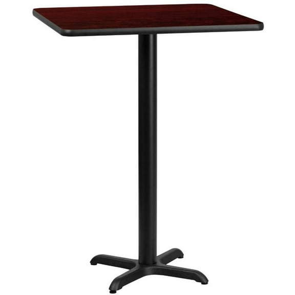 Bowery Hill 30" Square Restarant Bar Table in Black and Mahogany