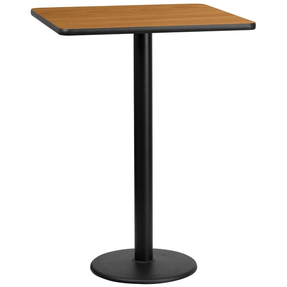 Bowery Hill 30" Square Restaurant Bar Table in Black and Natural