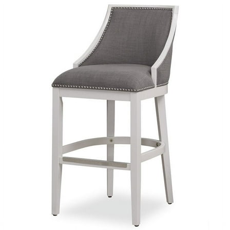 Bowery Hill 30" Stationary Bar Stool in Off White Grey