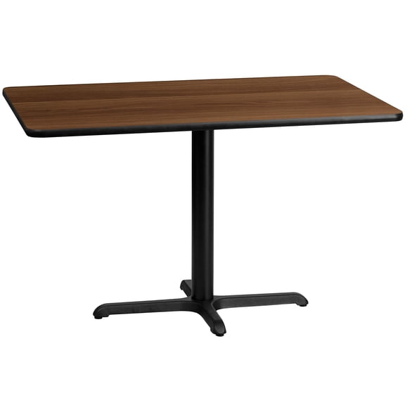 Bowery Hill 30" x 48" Restaurant Dining Table in Black and Walnut