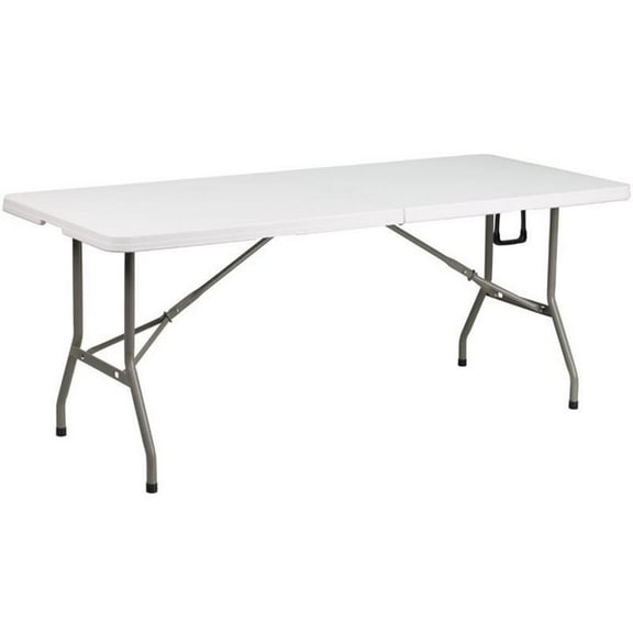 Bowery Hill 30" x 72" Plastic Folding Table in White