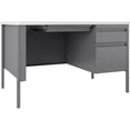 thumbnail image 1 of Bowery Hill 30x48 Right Hand Single Pedestal Metal Desk with T Top Silver/White, 1 of 2