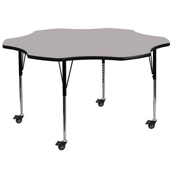 Bowery Hill 31" Flower-Shaped Mobile Activity Table in Gray