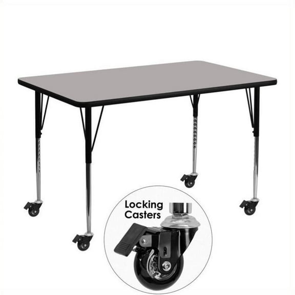 Bowery Hill 31" x 24" High Pressure Top Mobile Activity Table in Gray