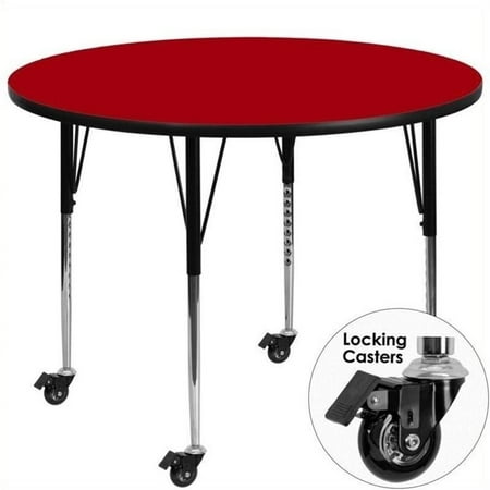 Bowery Hill 31" x 48" Round Mobile Activity Table in Red