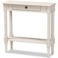 thumbnail image 1 of Bowery Hill Wood White Console Table Rectangular Ornate Ball Turned Legs 31.5" Unassembled, 1 of 6