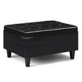 thumbnail image 1 of Bowery Hill 34" Transitional Rectangle Coffee Table Ottoman - Black Faux Leather, 1 of 5