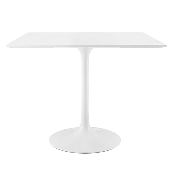 Bowery Hill 35. 5" Square Modern Wood Top Dining Table in White