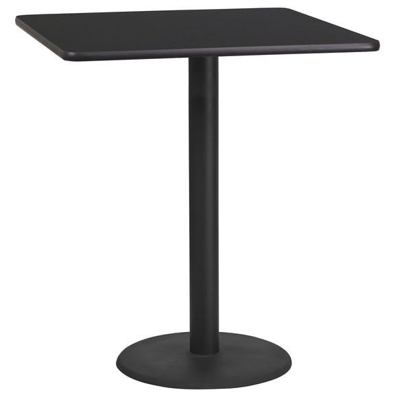 Bowery Hill 36" Square Restaurant Bar Table in Black
