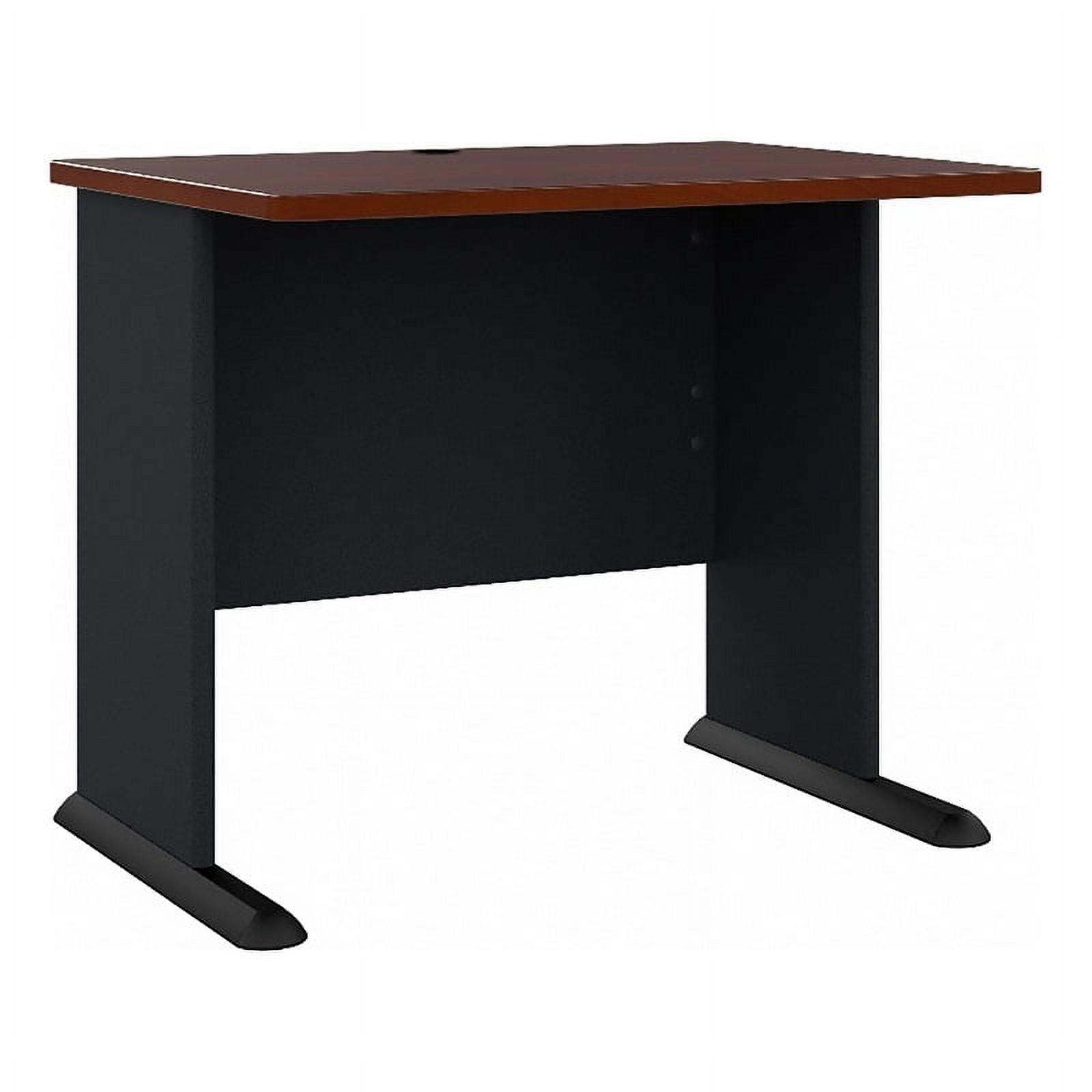Bowery Hill 36" Transitional Engineered Wood Desk in Hansen Cherry/Gray