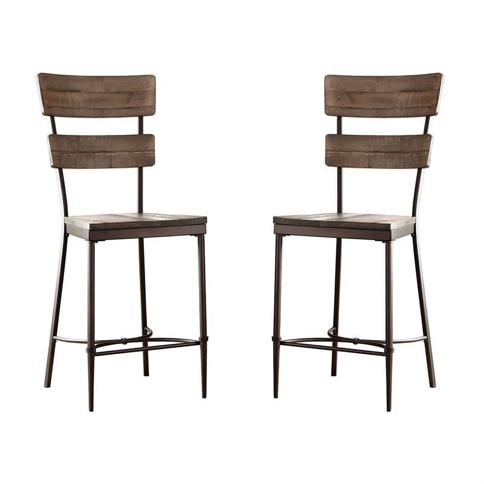 Bowery Hill 3PC Counter Height Dining Set with Stools in Brown