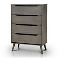 thumbnail image 1 of Bowery Hill 4-Drawer Mid-Century Solid Wood/Wood Veneer/MDF Chest in Gray, 1 of 4