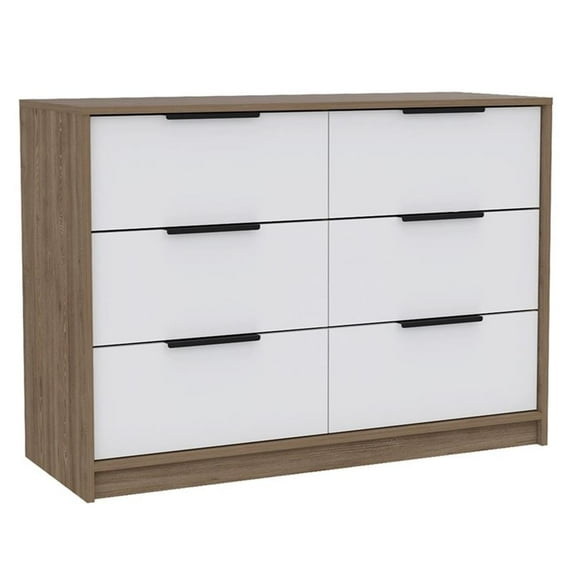 Bowery Hill 4 Drawers Modern Engineered Wood Dresser in White