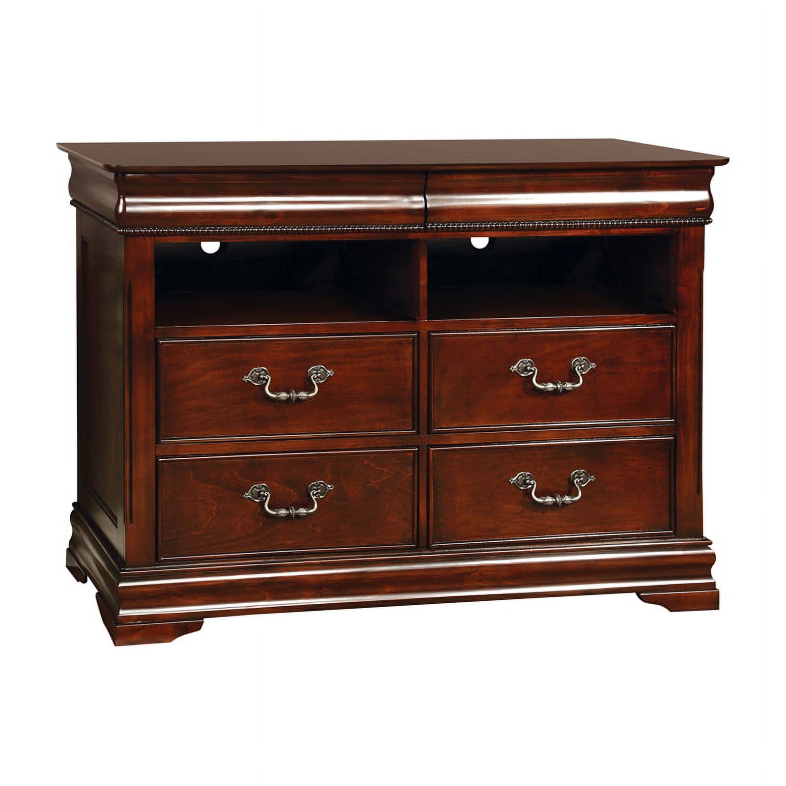 Bowery Hill 4 Drawers Traditional Wood Media Chest in Cherry