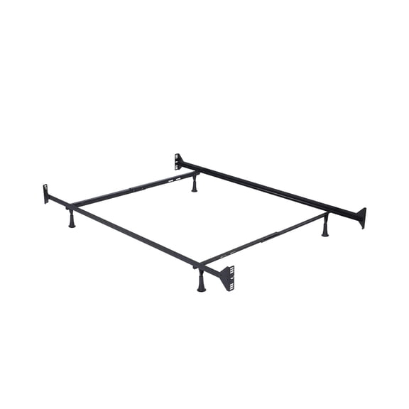Bowery Hill 4 Leg 54"x76" Metal Twin Full Bed Frame in Black