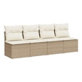 thumbnail image 1 of Bowery Hill 4-Seater PE Rattan Garden Sofa With Adjustable Feet in Beige, 1 of 18