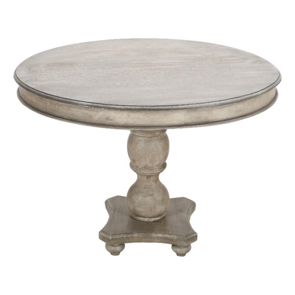 Bowery Hill 42 Inch Mango Wood Dining Table Pedestal Base in White