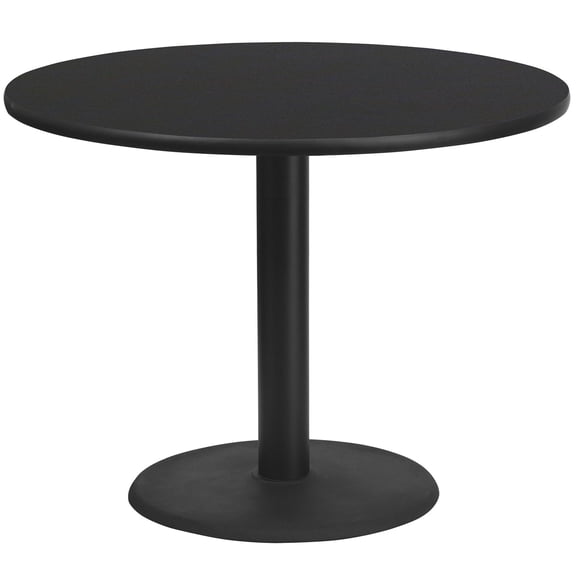 Bowery Hill 42" Round Restaurant Dining Table in Black