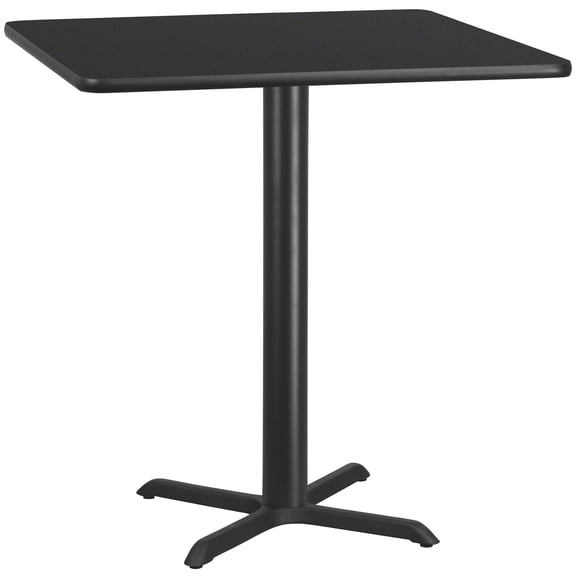 Bowery Hill 42" Square Restaurant Bar Table in Black