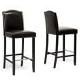 thumbnail image 1 of Bowery Hill 44.5"H Modern Faux Leather/Wood Bar Stool in Brown (Set of 2), 1 of 3