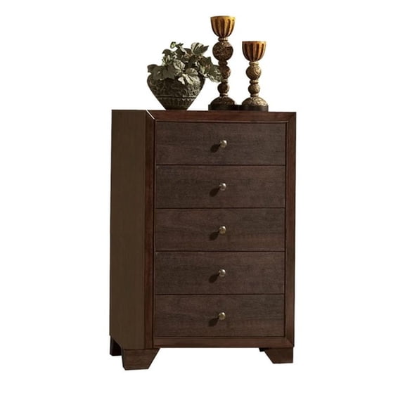 Bowery Hill 5 Drawer Chest in Espresso