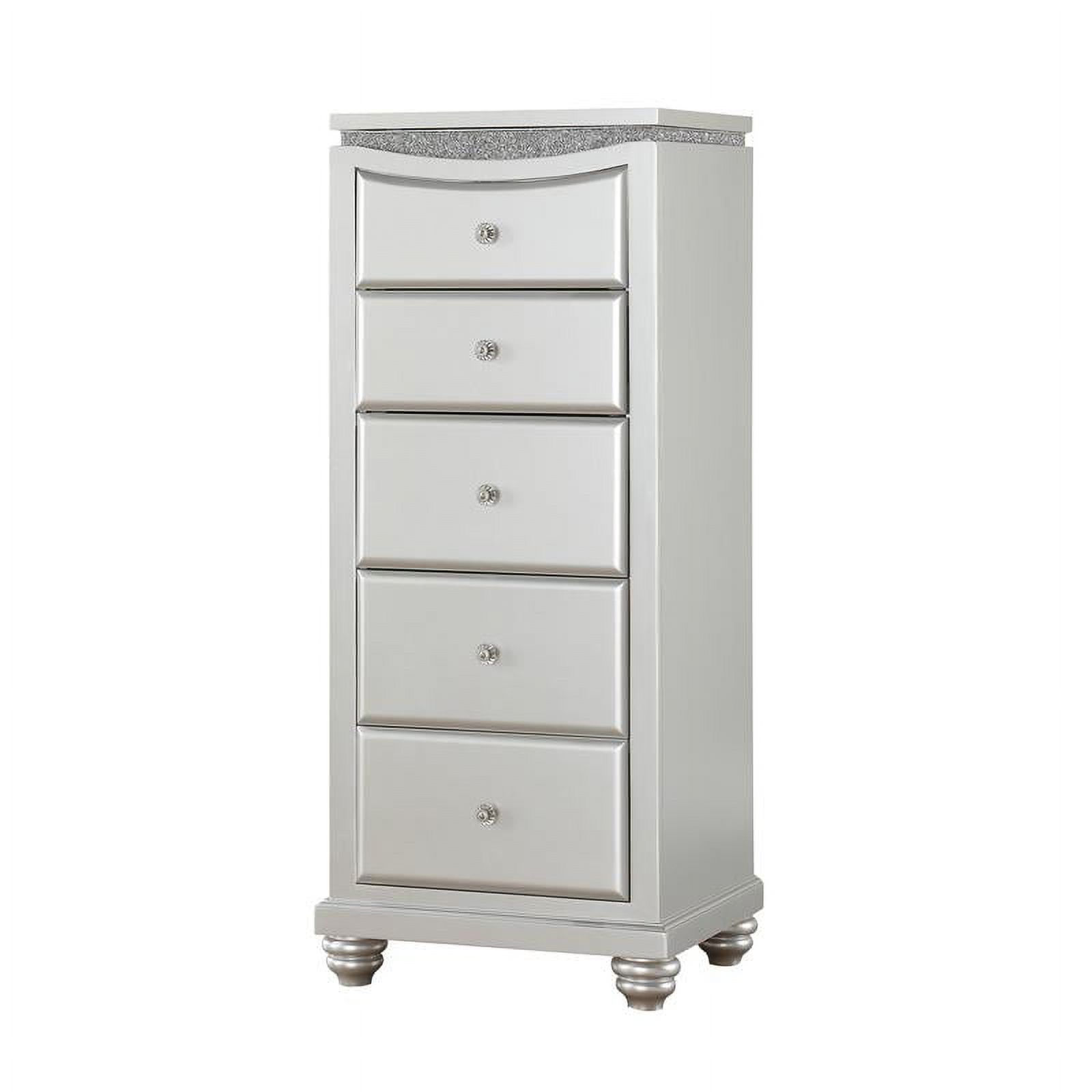 Bowery Hill 5 Drawer Lingerie Chest in Platinum