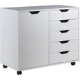 thumbnail image 1 of Bowery Hill 5-Drawer Wide Door Contemporary Wood Storage Cabinet in White, 1 of 11