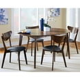 thumbnail image 1 of Bowery Hill 5 Piece Oval Dining Set in Dark Walnut and Black, 1 of 2