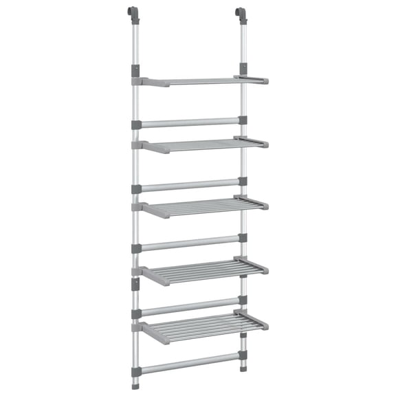 Bowery Hill 5-Tier Aluminum Hanging Laundry Drying Rack in Silver