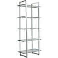 thumbnail image 1 of Bowery Hill 5 Tier Glass Shelf Bookcase in Chrome, 1 of 2