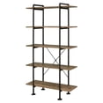 thumbnail image 1 of Bowery Hill 5 Wooden Tiers Shelf Bookcase in Rustic Oak and Black, 1 of 6