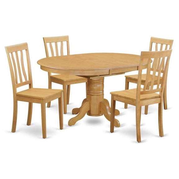 Bowery Hill 5-piece Traditional Wood Dining Room Set in Oak