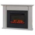 thumbnail image 1 of Bowery Hill 52" Slim Solid Wood and Glass Electric Fireplace in Bone White, 1 of 13