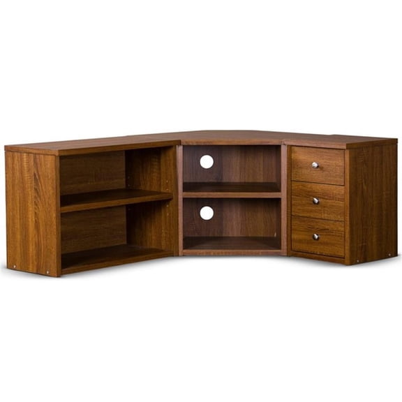 Bowery Hill 55" TV Stand Console Entertainment Center in Oak