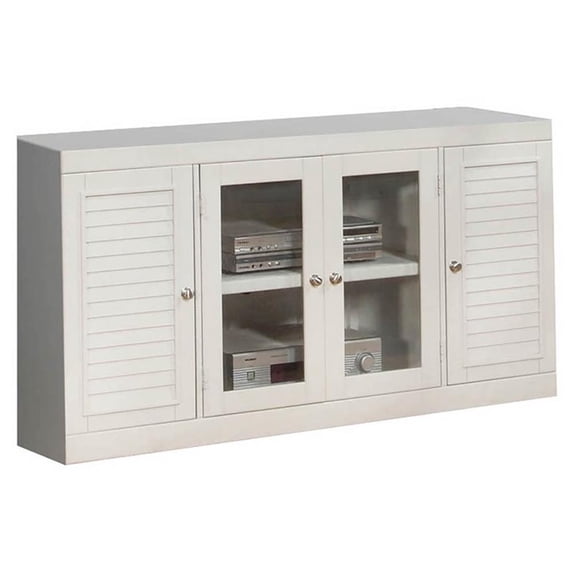 Bowery Hill 56" Transitional Wood TV Console in Cottage White