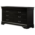thumbnail image 1 of Bowery Hill Traditional Engineered Wood 6-Drawers Bedroom Dresser in Black, 1 of 4