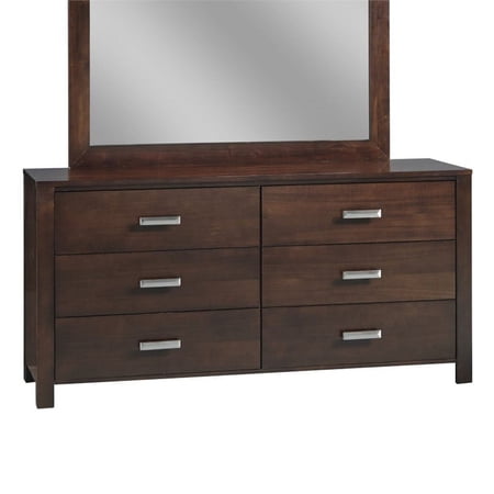 Bowery Hill 6 Drawer Dresser in Chocolate Brown