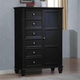 thumbnail image 1 of Bowery Hill 6 Drawer Gentleman's Chest in Black and Silver, 1 of 3