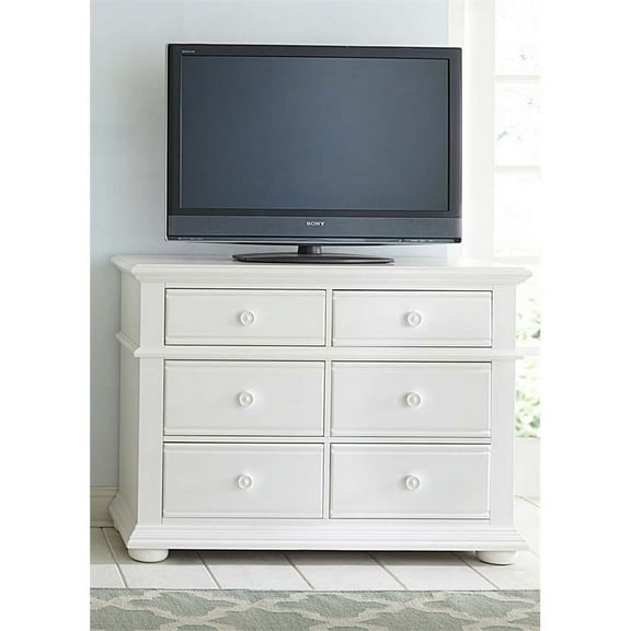 Bowery Hill 6 Drawer Media Chest in Oyster White
