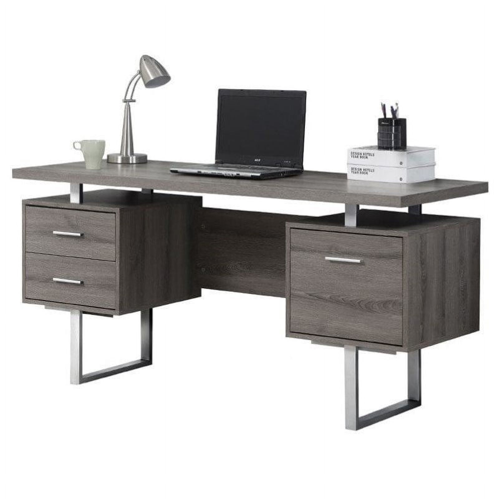 Bowery Hill 60" Wide Contemporary Modern Style Home Office Desk with ...