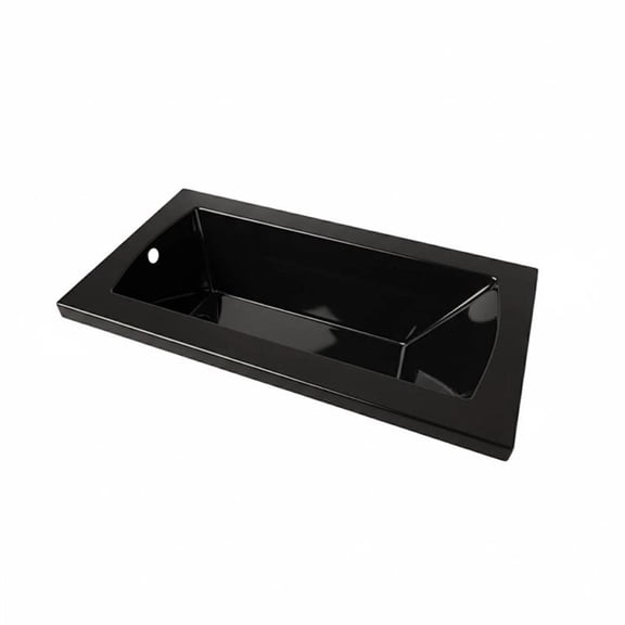 Bowery Hill 60x32 Contemporary Rectangular Acrylic Drop-In Bath tub in Black