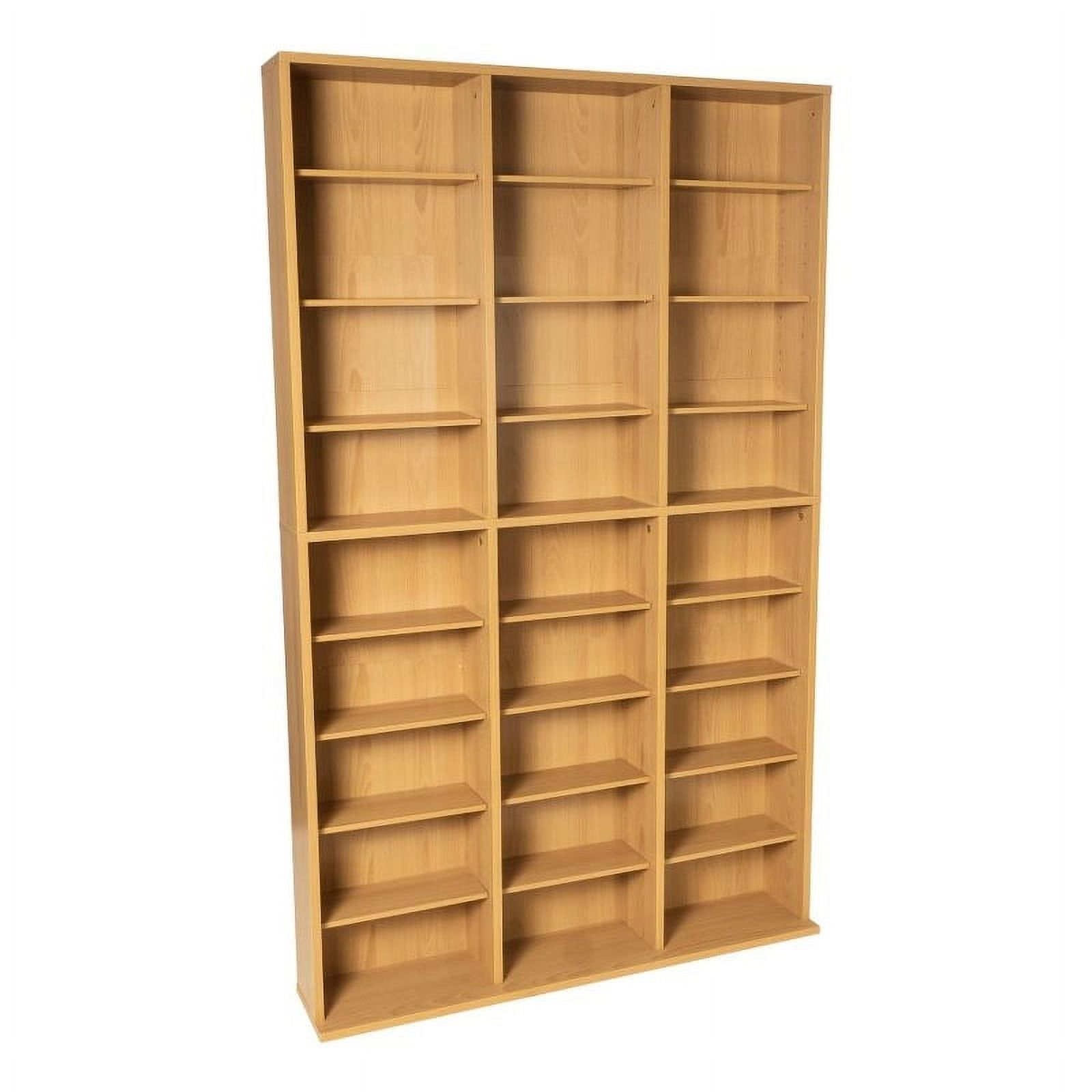 Bowery Hill 61" Large Triple Slim Multimedia & Bookcase in Maple