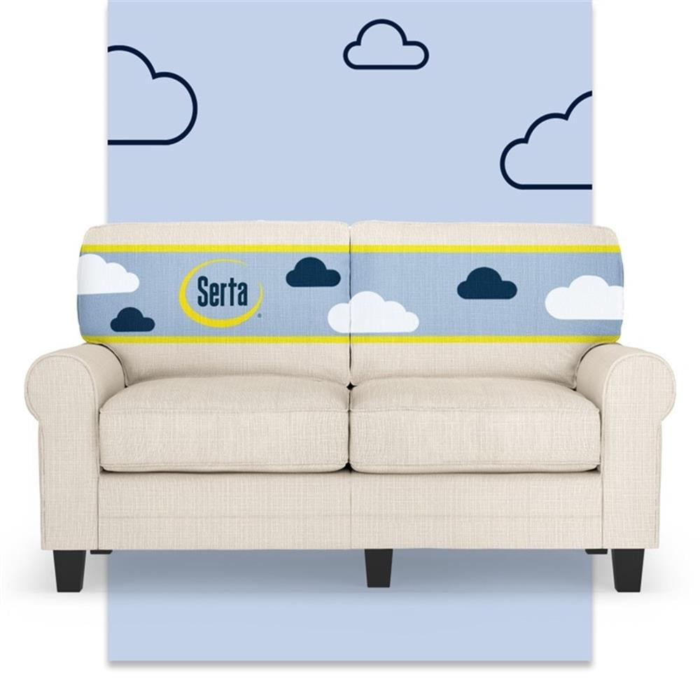 Bowery Hill 61" Rolled Arm Loveseat Sofa with Removable Covers Beige