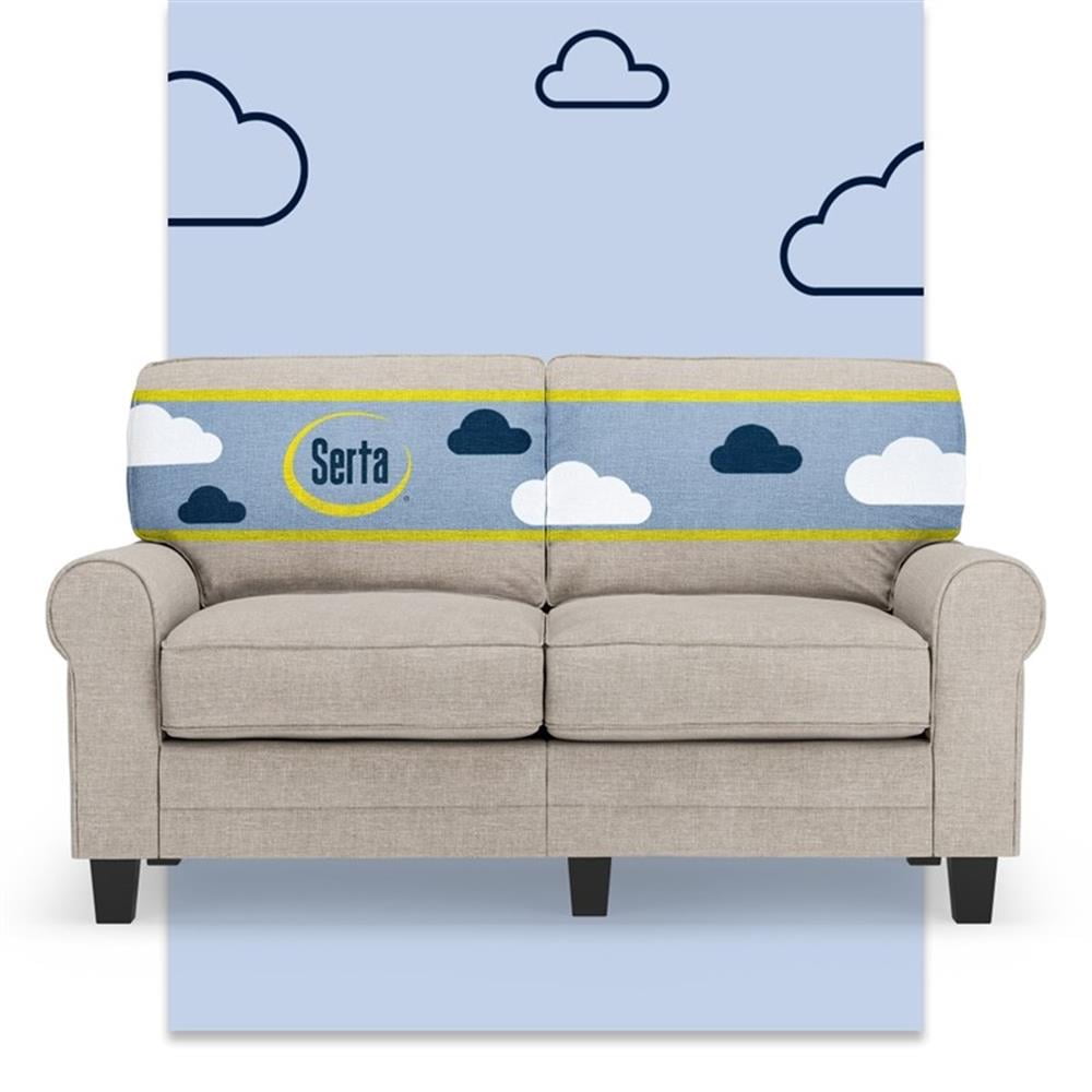 Bowery Hill 61" Rolled Arm Loveseat Sofa with Removable Covers Light Gray