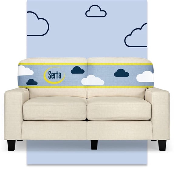 Bowery Hill 61" Track Arm Sofa Loveseat with Removable Covers Buttercream