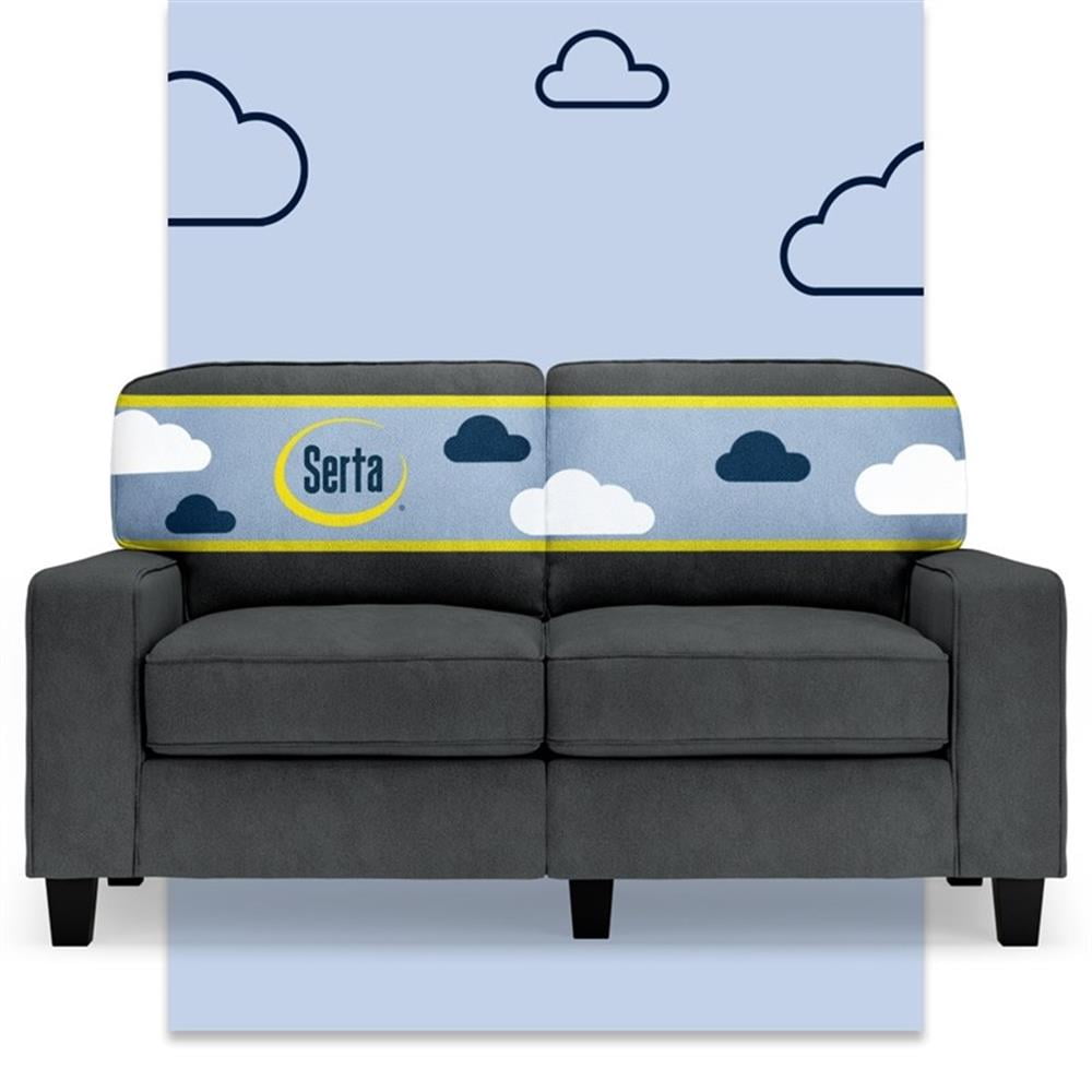 Bowery Hill 61" Track Arm Sofa Loveseat with Removable Covers Charcoal