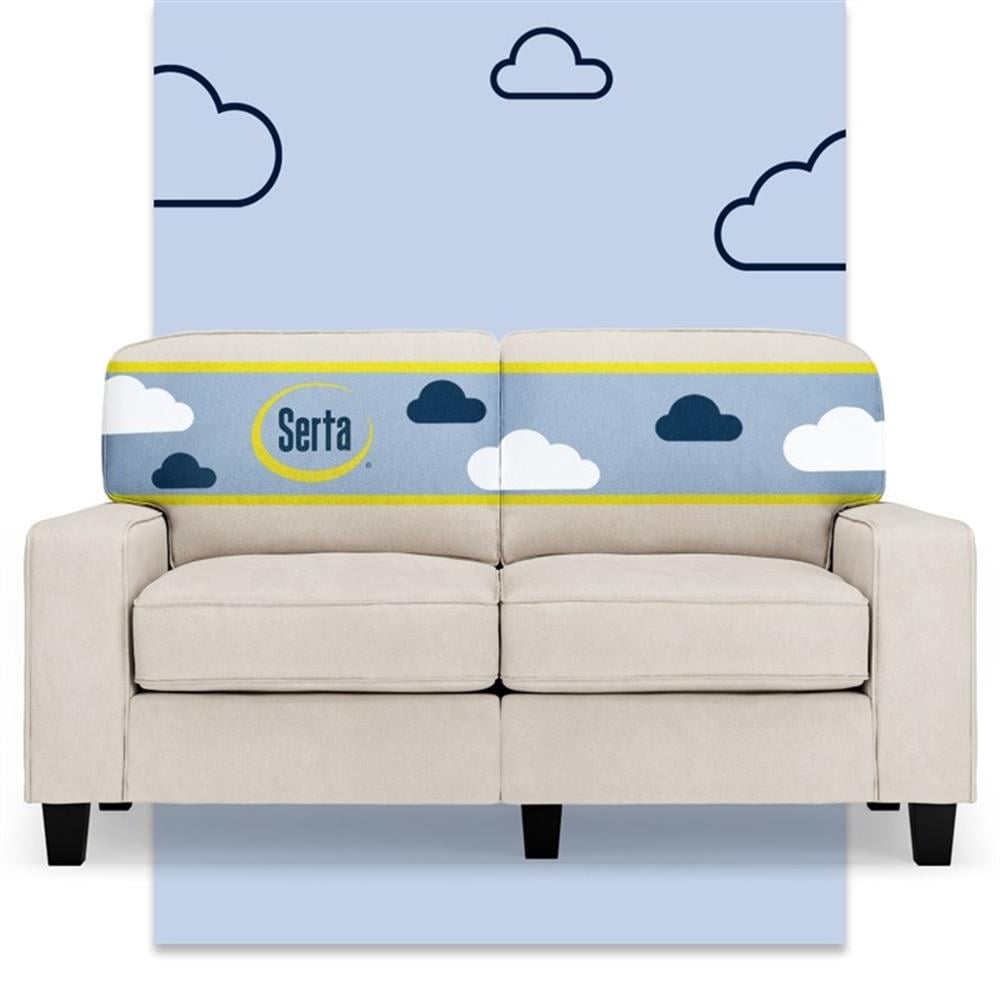 Bowery Hill 61" Track Arm Sofa Loveseat with Removable Covers Cream White